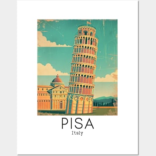 A Vintage Travel Illustration of Pisa - Italy Posters and Art